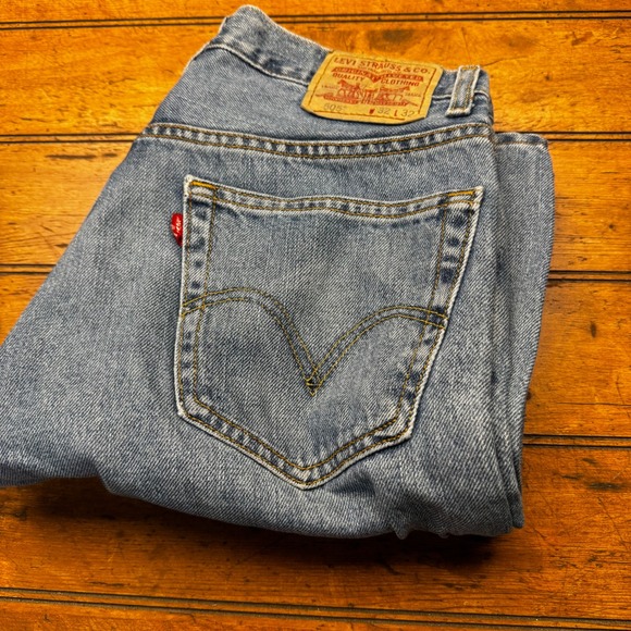 Levis 505 Regular Fit Jeans Mens 32x32 Blue Straight Leg Denim Pants 00505-0216 - Picture 7 of 8